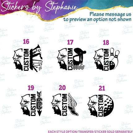 (s09-018) Eagle Mascot Team Name Custom Text Iron-On Transfer or Sticker