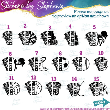 (s09-002) Panther Mascot Team Name Custom Text Iron-On Transfer or Sticker