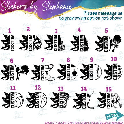 (s09-030) Pirate Mascot Team Name Custom Text Iron-On Transfer or Sticker