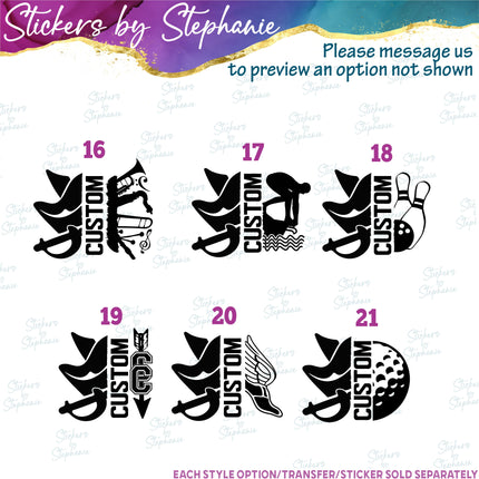 (s09-030) Pirate Mascot Team Name Custom Text Iron-On Transfer or Sticker