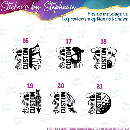 (s09-033) Trojan Mascot Team Name Custom Text Iron-On Transfer or Sticker