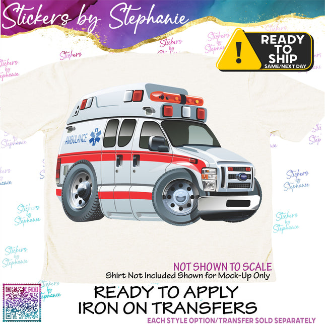 Ambulance Matte Iron-On Transfer