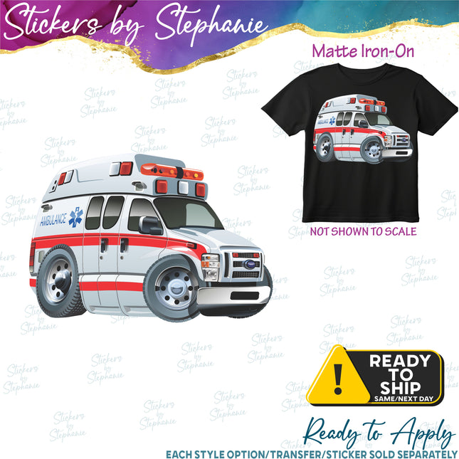 Ambulance Matte Iron-On Transfer