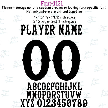 (CT-8) Sports Block Fonts Custom Player Name & Number Set Iron-On Transfer