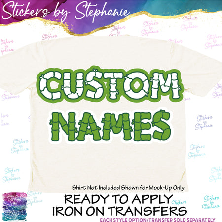(CT-7003) 3 Color Bamboo Font Iron-On Transfer