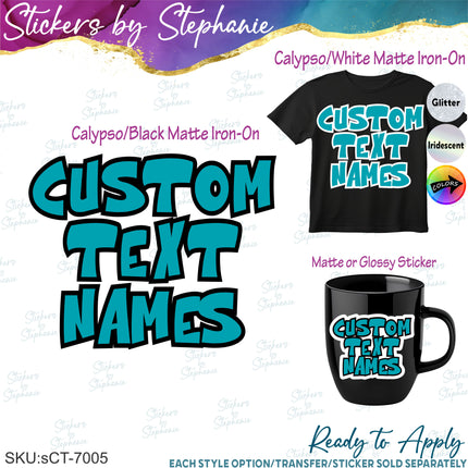 (CT-7005) 2 Color Graffiti Font Iron-On Transfer or Sticker