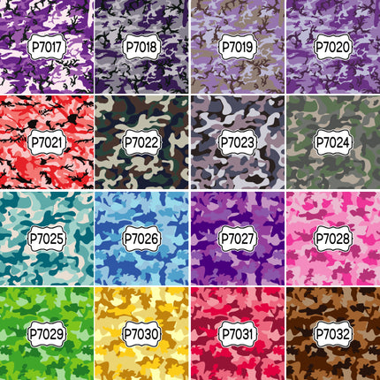 Camo Camouflage Print Pattern DIY Vinyl Sheet Iron-On Transfer or Sticker