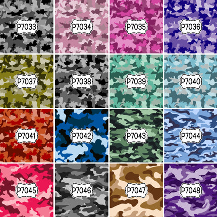 Camo Camouflage Print Pattern DIY Vinyl Sheet Iron-On Transfer or Sticker