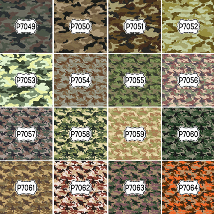 Camo Camouflage Print Pattern DIY Vinyl Sheet Iron-On Transfer or Sticker