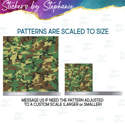 Camo Camouflage Print Pattern DIY Vinyl Sheet Iron-On Transfer or Sticker