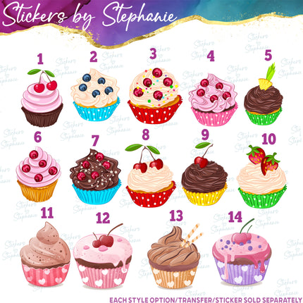 (s04-134) Stacked Love Cupcake Baking Iron-On Transfer or Sticker