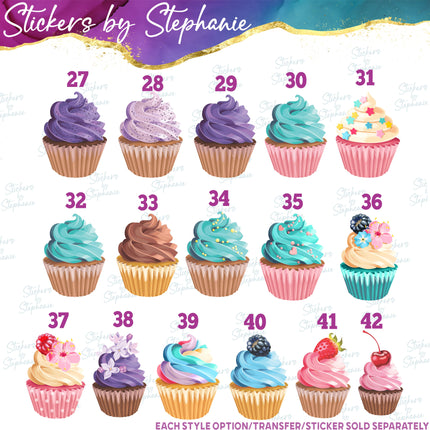 (s04-134) Stacked Love Cupcake Baking Iron-On Transfer or Sticker