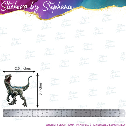 Velociraptor Dinosaur Matte Iron-On Transfer