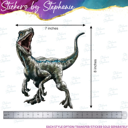 Velociraptor Dinosaur Matte Iron-On Transfer