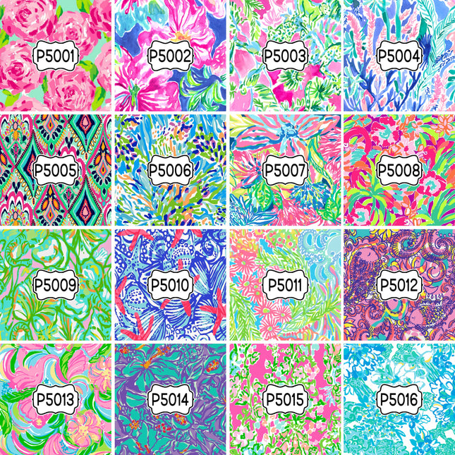 Floral Flower Group 1 Print Pattern DIY Vinyl Sheet Iron-On Transfer or Sticker