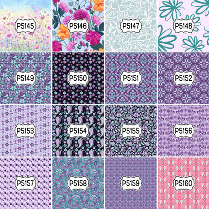 Floral Flower Group 1 Print Pattern DIY Vinyl Sheet Iron-On Transfer or Sticker