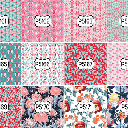 Floral Flower Group 1 Print Pattern DIY Vinyl Sheet Iron-On Transfer or Sticker