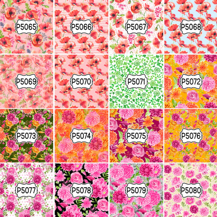Floral Flower Group 1 Print Pattern DIY Vinyl Sheet Iron-On Transfer or Sticker