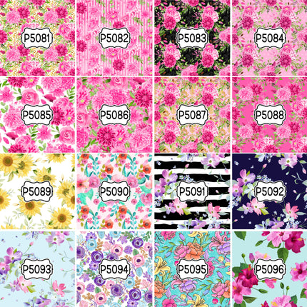 Floral Flower Group 1 Print Pattern DIY Vinyl Sheet Iron-On Transfer or Sticker