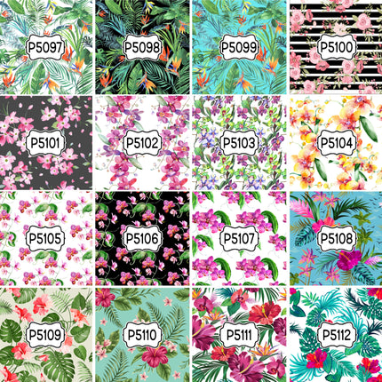 Floral Flower Group 1 Print Pattern DIY Vinyl Sheet Iron-On Transfer or Sticker