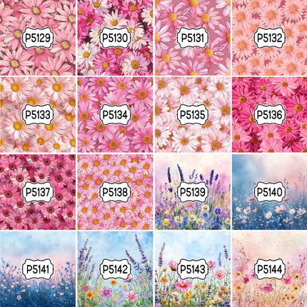 Floral Flower Group 1 Print Pattern DIY Vinyl Sheet Iron-On Transfer or Sticker