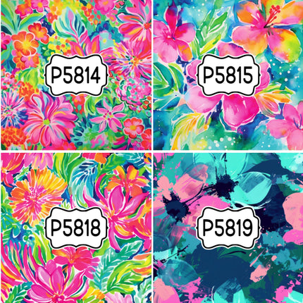 Floral Flower Group 3 Print Pattern DIY Vinyl Sheet Iron-On Transfer or Sticker