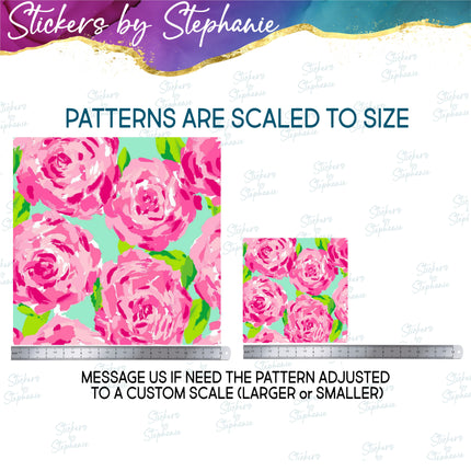 Floral Flower Group 2 Print Pattern DIY Vinyl Sheet Iron-On Transfer or Sticker