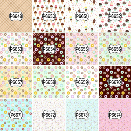 Food Print Pattern DIY Vinyl Sheet Iron-On Transfer or Sticker