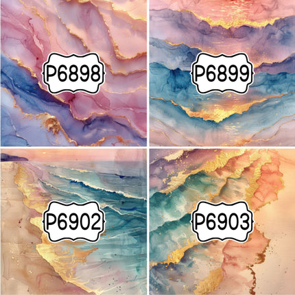 Landscape Beach/Ocean Mountains Print Pattern DIY Vinyl Sheet Iron-On Transfer or Sticker