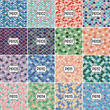 Mermaid Print Pattern DIY Vinyl Sheet Iron-On Transfer or Sticker