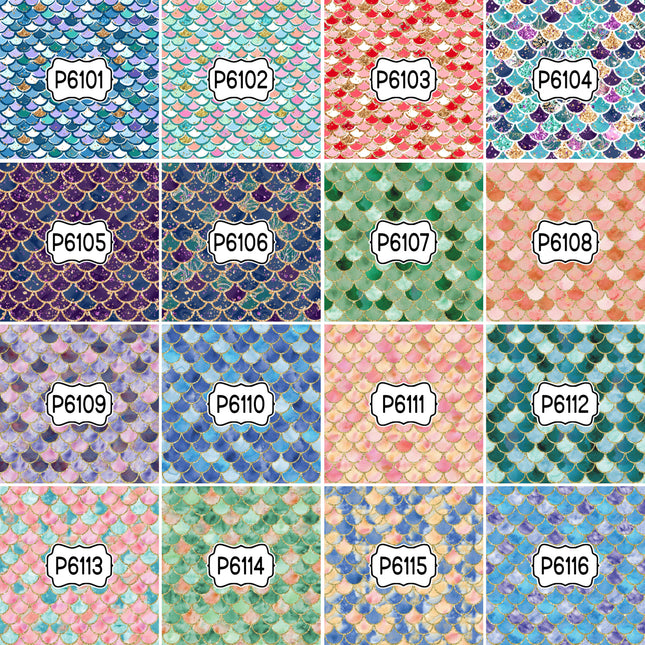 Mermaid Print Pattern DIY Vinyl Sheet Iron-On Transfer or Sticker