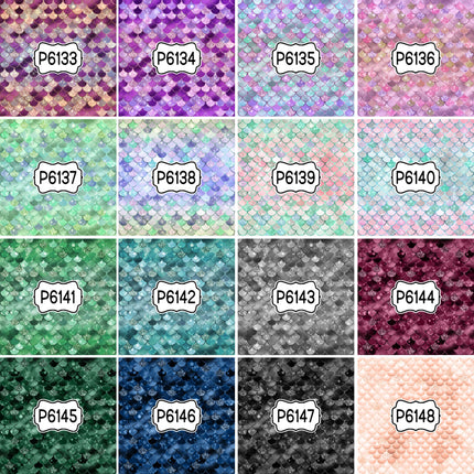 Mermaid Print Pattern DIY Vinyl Sheet Iron-On Transfer or Sticker