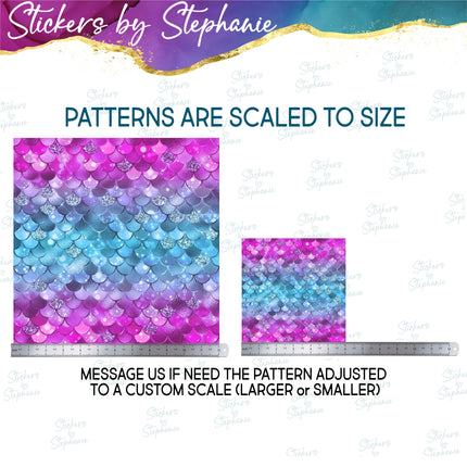 Mermaid Print Pattern DIY Vinyl Sheet Iron-On Transfer or Sticker