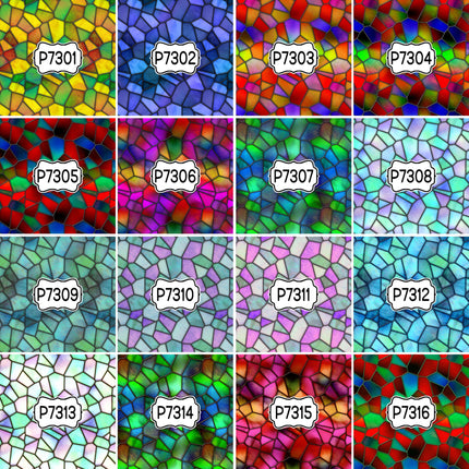 Mosaic Stained-Glass Print Pattern DIY Vinyl Sheet Iron-On Transfer or Sticker