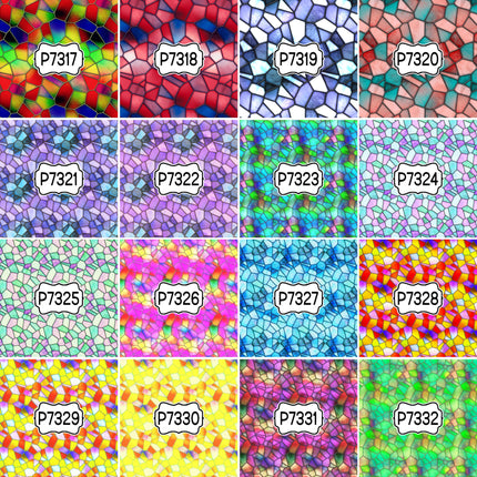 Mosaic Stained-Glass Print Pattern DIY Vinyl Sheet Iron-On Transfer or Sticker