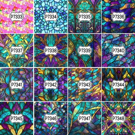 Mosaic Stained-Glass Print Pattern DIY Vinyl Sheet Iron-On Transfer or Sticker