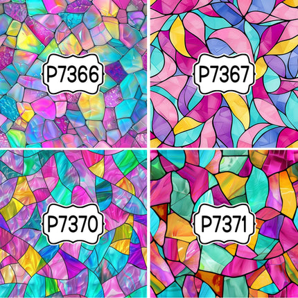 Mosaic Stained-Glass Print Pattern DIY Vinyl Sheet Iron-On Transfer or Sticker