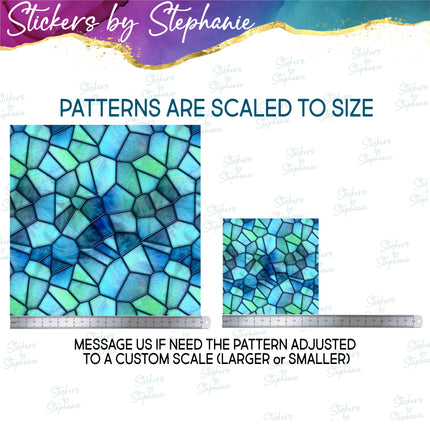 Mosaic Stained-Glass Print Pattern DIY Vinyl Sheet Iron-On Transfer or Sticker