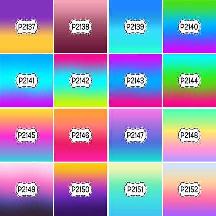 Ombre Gradient Group 1 Print Pattern DIY Vinyl Sheet Iron-On Transfer or Sticker