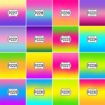 Ombre Gradient Group 1 Print Pattern DIY Vinyl Sheet Iron-On Transfer or Sticker