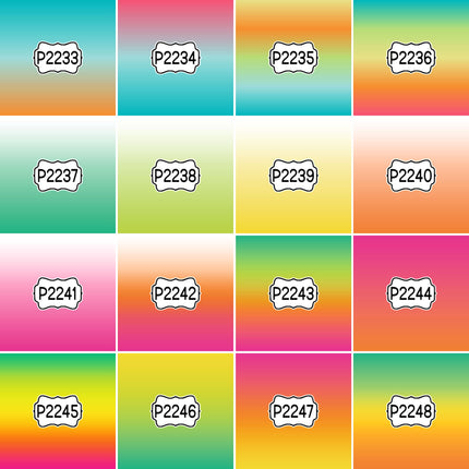 Ombre Gradient Group 1 Print Pattern DIY Vinyl Sheet Iron-On Transfer or Sticker