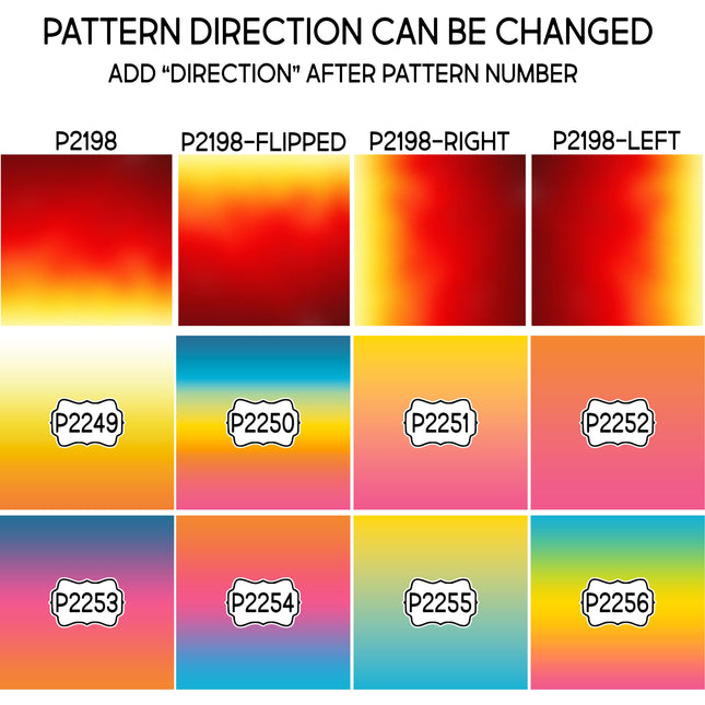 Ombre Gradient Group 2 Print Pattern DIY Vinyl Sheet Iron-On Transfer or Sticker