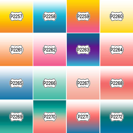 Ombre Gradient Group 2 Print Pattern DIY Vinyl Sheet Iron-On Transfer or Sticker