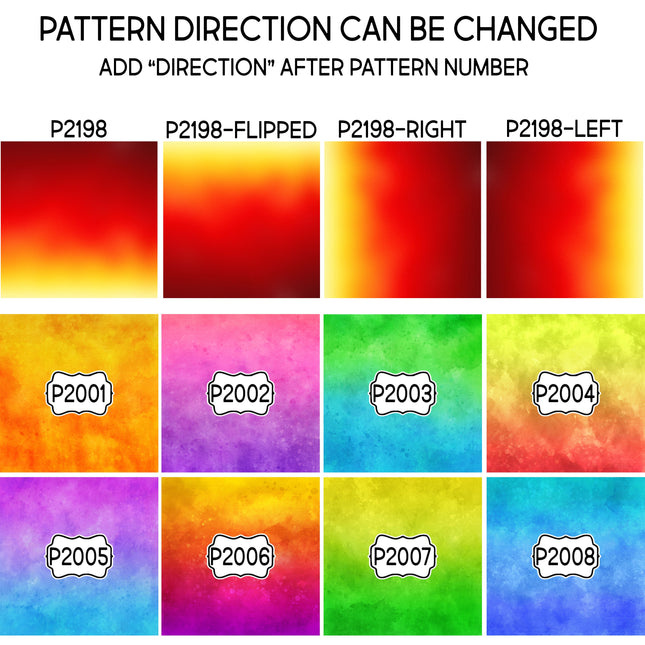 Ombre Gradient Group 1 Print Pattern DIY Vinyl Sheet Iron-On Transfer or Sticker