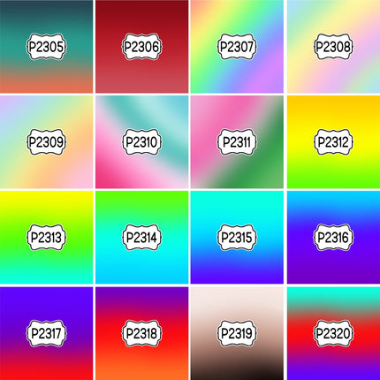 Ombre Gradient Group 2 Print Pattern DIY Vinyl Sheet Iron-On Transfer or Sticker
