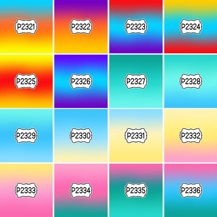 Ombre Gradient Group 2 Print Pattern DIY Vinyl Sheet Iron-On Transfer or Sticker