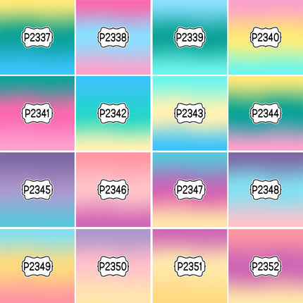 Ombre Gradient Group 2 Print Pattern DIY Vinyl Sheet Iron-On Transfer or Sticker