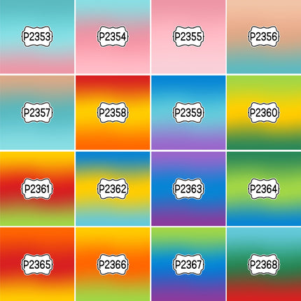 Ombre Gradient Group 2 Print Pattern DIY Vinyl Sheet Iron-On Transfer or Sticker