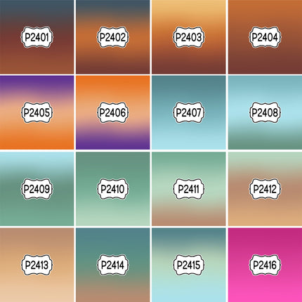 Ombre Gradient Group 2 Print Pattern DIY Vinyl Sheet Iron-On Transfer or Sticker