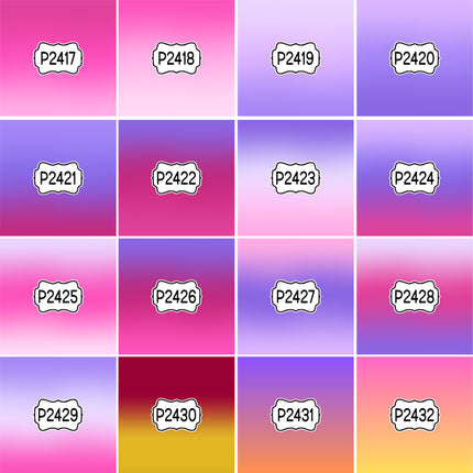 Ombre Gradient Group 2 Print Pattern DIY Vinyl Sheet Iron-On Transfer or Sticker